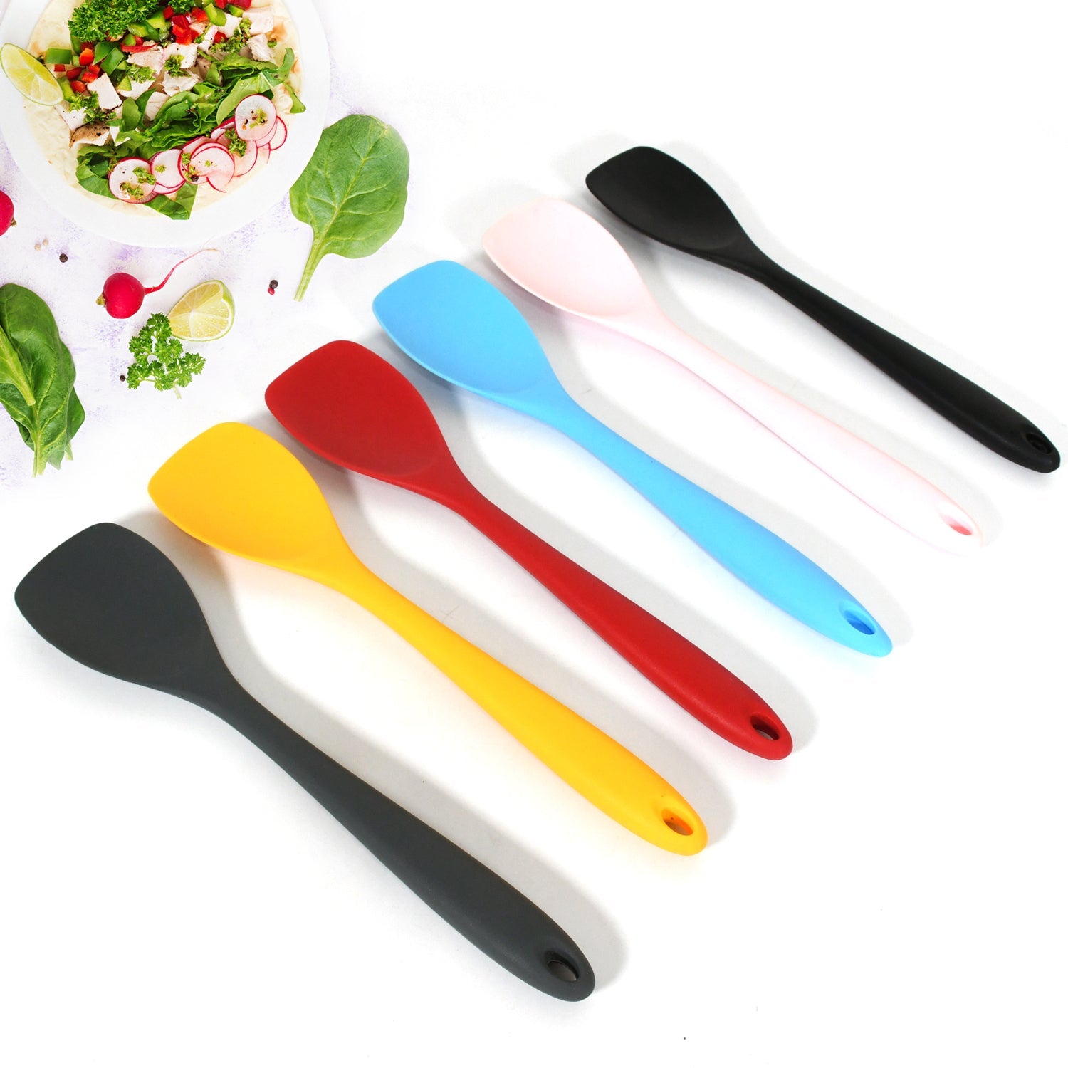Multipurpose Silicone Spoon, Silicone Basting Spoon Non-Stick Kitchen Utensils Household Gadgets Heat-Resistant Non Stick Spoons Kitchen Cookware Items For Cooking and Baking (6 Pcs Set) Multipurpose Silicone Spoon, Silicone Basting Spoon Non-Stick Kitchen Utensils Household Gadgets Heat-Resistant Non Stick Spoons Kitchen Cookware Items For Cooking and Baking (6 Pcs Set)